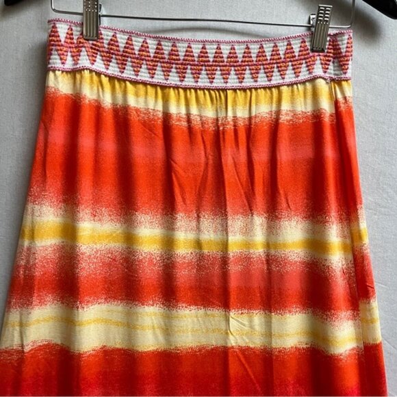 NWT Esqualo bright orange yellow ombre maxi skirt Sz S - Picture 3 of 10